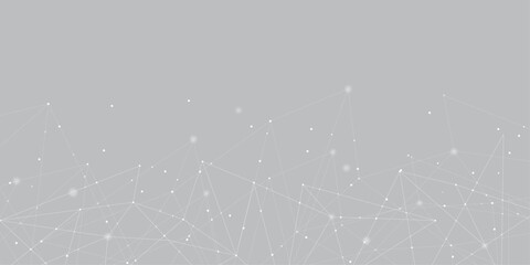 grey network. futuristic connection technology background with dots and lines for desktop. Structure molecule and communication. Template for science and technology presentation, Vector illustration.	