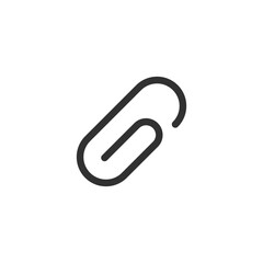 Paperclip, linear icon. Attachment and office connection. Line with editable stroke.