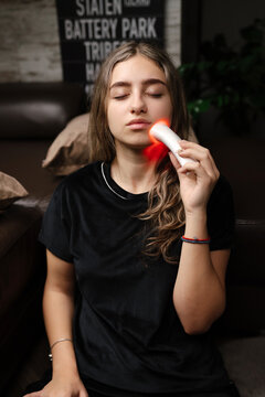 Relaxing Evening Routine With Skincare Technology And Mindful Selfcare Practices By Cozy Sofa