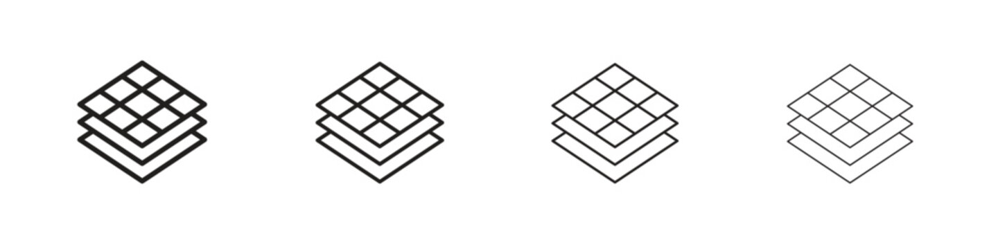 Land layers icon, Set vector logo design templates,