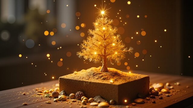 Tree gold box celebration.

