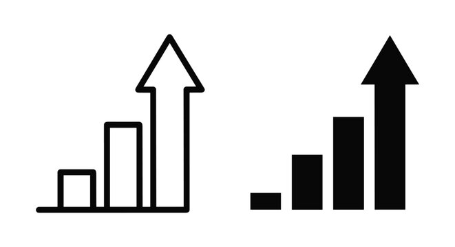 Growth Bar Chart with Upward Arrow Icons