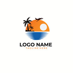 Travel agency logo icon vector template design 
