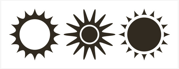 Sun icon isolated. Stencil clip art. Vector stock illustration