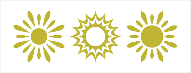 Sun icon isolated. Stencil sunrice clip art. Vector stock illustration