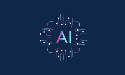 A futuristic ai agent is connected to various digital functions through network, representing advanced technology