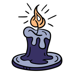 Magic candle hand drawn