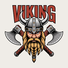 Viking head face vector illustration template, suitable for t shirt design, logo design, and many more.