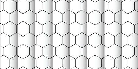 Black and white hexagon pattern. Seamless background. Gray abstract honeycomb background.