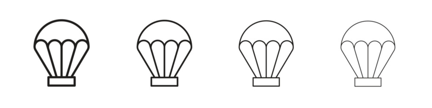 Parachute icon, Set vector logo design templates,