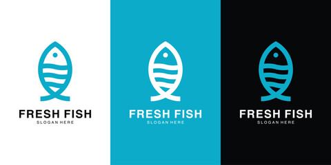 Fresh fish seafood logo design