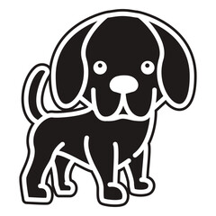 Fototapeta premium Cute puppy staring black
