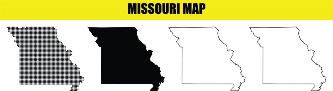 Missouri Map Outline Silhouette Vector Illustration