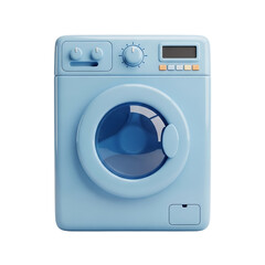 Cutestyle light blue washing machine isolated on transparent background illustration