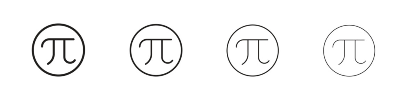 Pi icon, Set vector logo design templates,