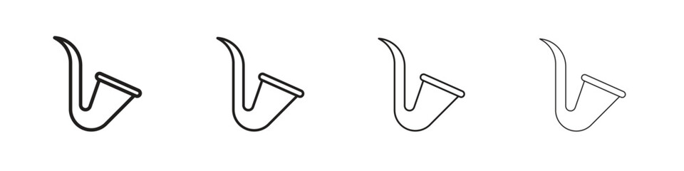Saxophone icon, Set vector logo design templates,