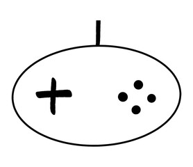 Classic retro video game controller black line drawing of a for gaming enthusiasts and nostalgic designs