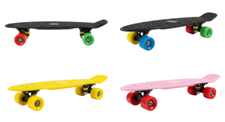 Collection of Colorful Mini Skateboards for Recreational Activities and Urban Mobility