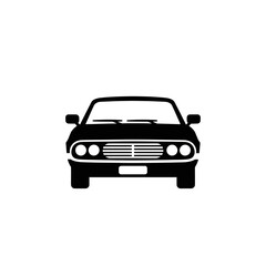 Front View of a Classic Car Silhouette.