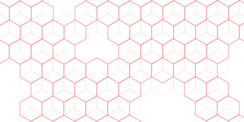 Modern simple style seamless pattern with hexagonal graphic design. Geometric art deco texture mosaic white background. abstract molecular structures in technology, wallpaper background, vector.	
