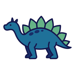 Cute blue stegosaurus dinosaur with green plates