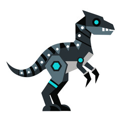 Futuristic robotic dinosaur with blue accents