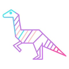 Geometric dinosaur illustration with pastel stripes