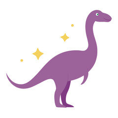 Cute purple dinosaur with yellow stars and dots