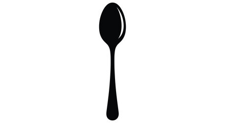 Elegant spoon silhouette on white background culinary and dining illustration silhouette