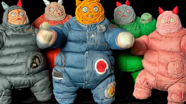 Colorful Cartoon Character Toy Figures: Imaginative and Whimsical Collectible Art for Children&rsquo;s Entertainment and Gifts