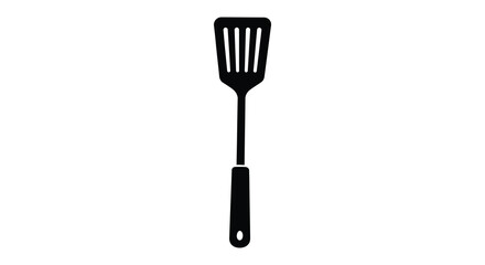 Slotted spatula kitchen utensil isolated on white background silhouette
