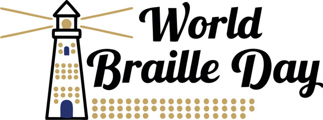 World braille day celebration with a lighthouse symbolizing guidance and illumination for the visually impaired community