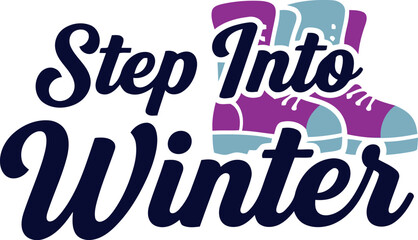 Step into winter with festive ice skates and stylized text for seasonal greetings and promotions