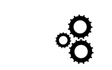 simple black gear cogwheel or settings flat vector ilustration