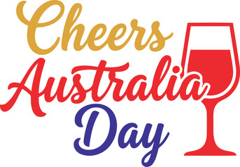 Celebrate australia day with a toast of red wine and festive typography design
