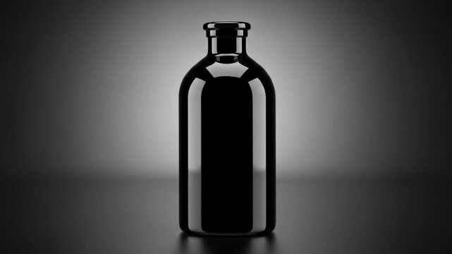 Elegant black bottle showcase video for design projects and product mockups