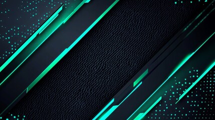 Abstract dark background with neon green diagonal lines and subtle digital pattern