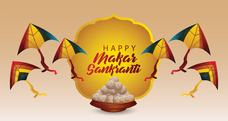 Happy makar sankranti celebration greeting card