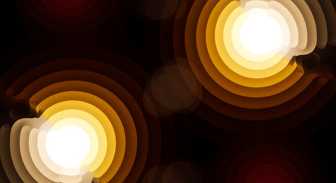 Abstract Dark Background with Concentric Circles Radiating Light and Warmth
