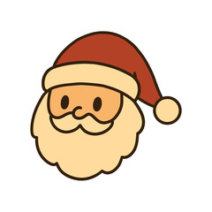 Cute Santa Claus face cartoon illustration