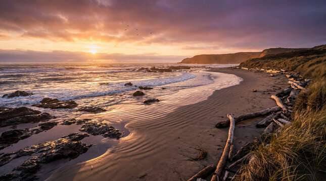 sunset on the beach