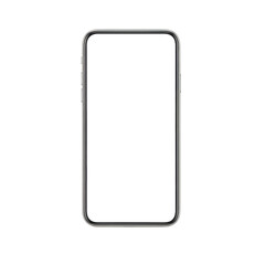 Modern smartphone display showing abstract dark shape with subtle light reflections captured transparent background