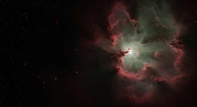 Celestial tapestry of radiant nebula and cosmic dust in deep space