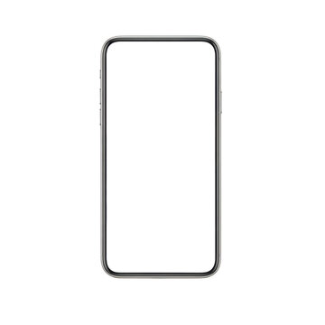 Modern smartphone display showing abstract dark shape with subtle light reflections captured transparent background