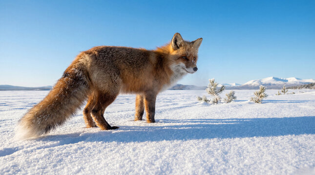 red fox in snow
