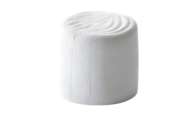 White cylindrical object with swirled top isolated on transparent background