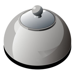 Shiny silver round pot with a lid and handle