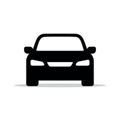 Car silhouette icon. Front view. Vector illustration