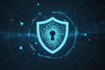 Digital shield protection security data cyber access technology network firewall internet system privacy authentication authorization safety antivirus concept