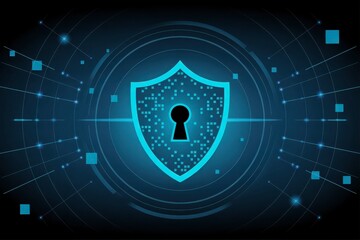 Digital shield security technology concept futuristic protection system firewall background protection business data defense network connection secure
